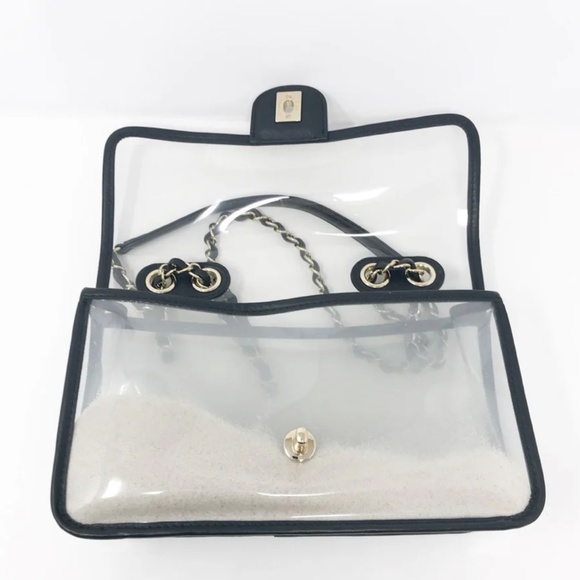 Authentic Chanel Sand By The Sea Flap Bag PVC with Lambskin Medium - Picture 5 of 10